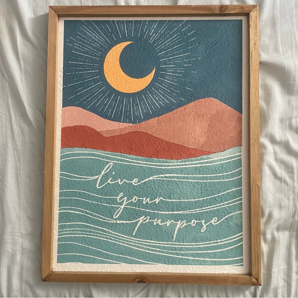 Ashland Teal, Coral & Mustard Inspirational Wall Print